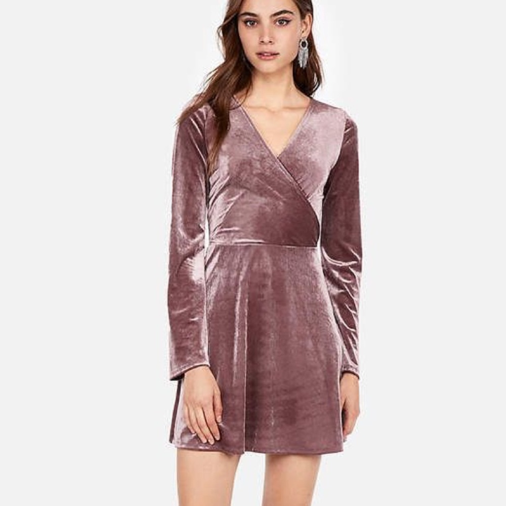 Express Velveteen Wrap Dress